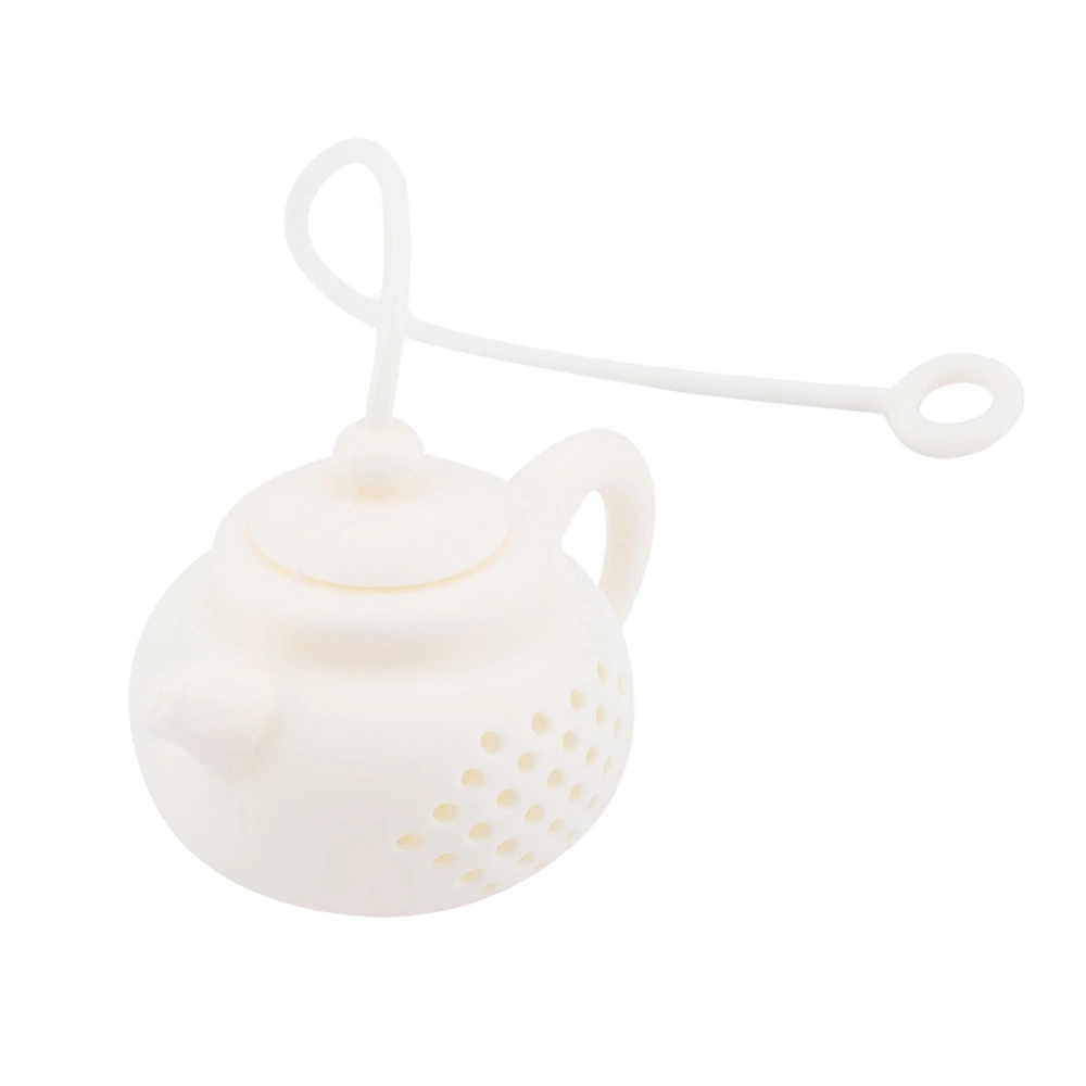 Novelty Teapot Shaped Tea Infuser Loose Leaves Herbal Spice Strainer Filter Brewing Tool White