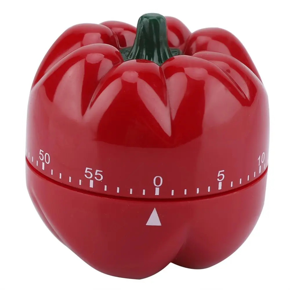 Cartoon Mechanical Timer 60 Minutes Count Down Alarm Clock Baking Cooking Kitchen Tool Red