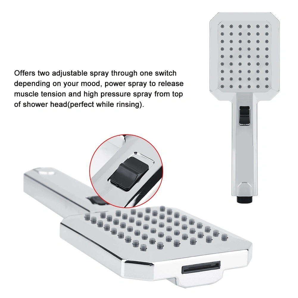 High Pressure Handheld Shower Head Multifunctional Showerhead in Polished Chrome Finish(Silver)
