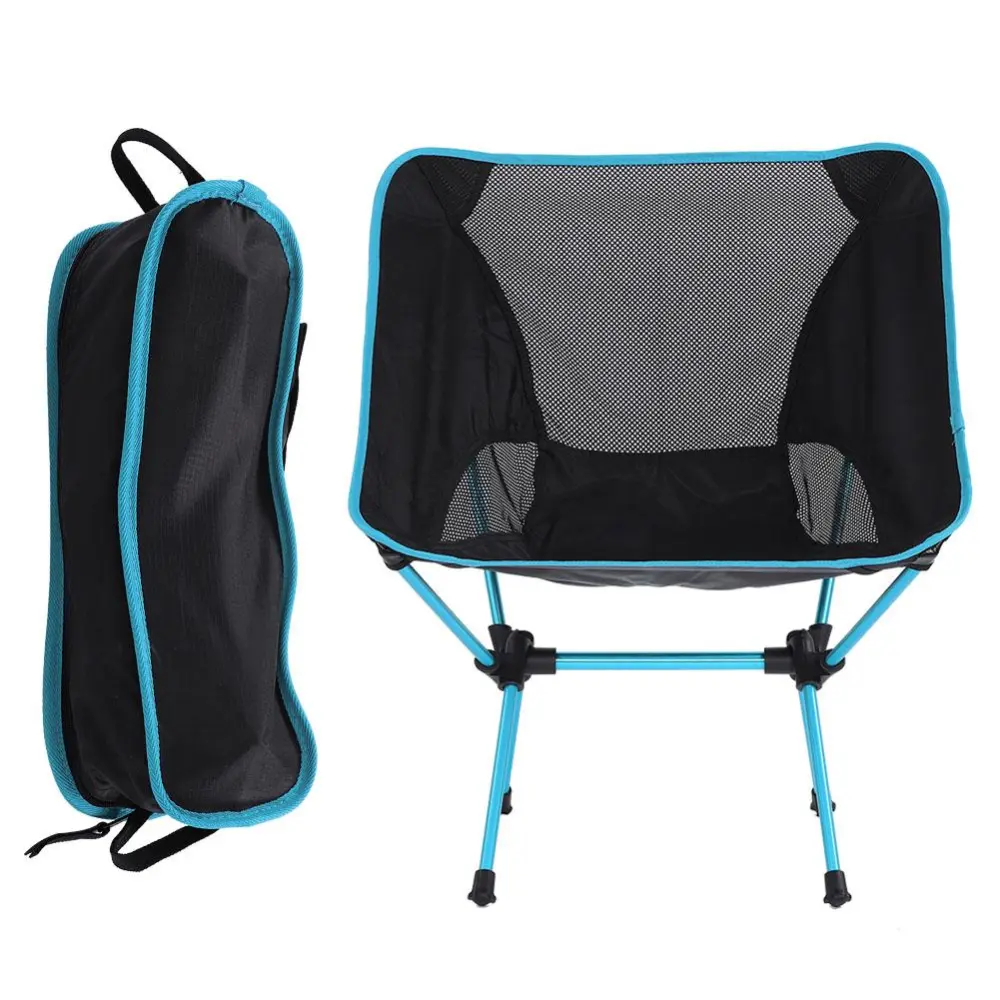 Portable Lightweight Fishing Camping Folding Chair Outdoor Folded Seat (Blue)