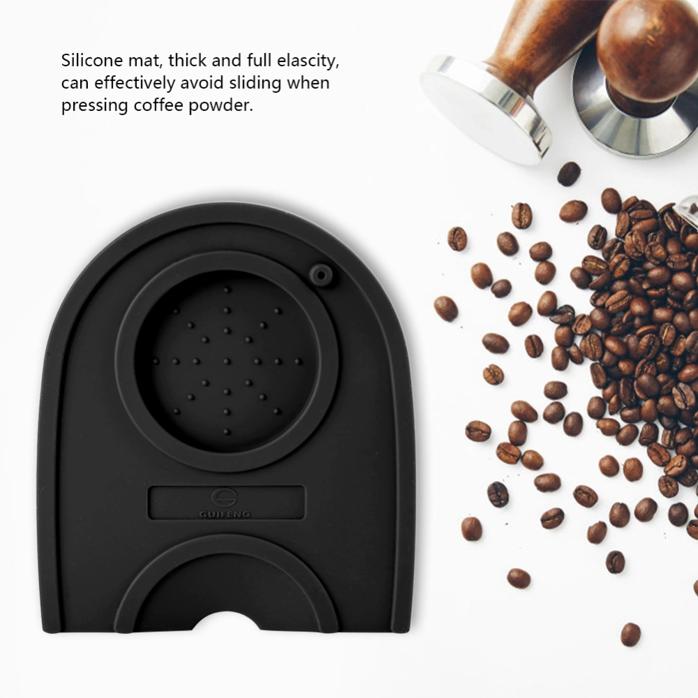 Thick Silicone Coffee Powder Espresso Tamping Corner Mat Tamper Holder Pad(Black Small)