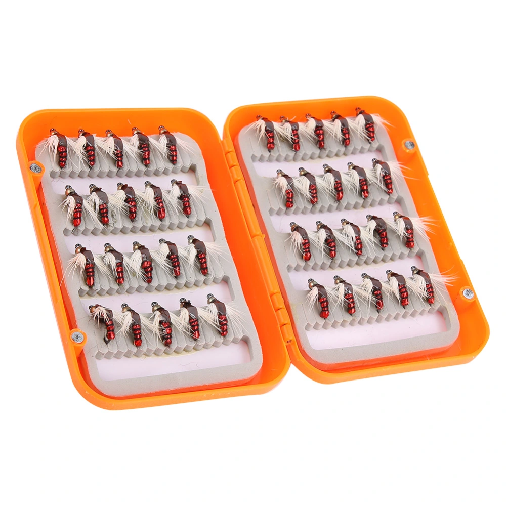 40pcs Lifelike Fly Fishing Flies Trout Flies Lures Hooks Fly Fishing Kit Box Red