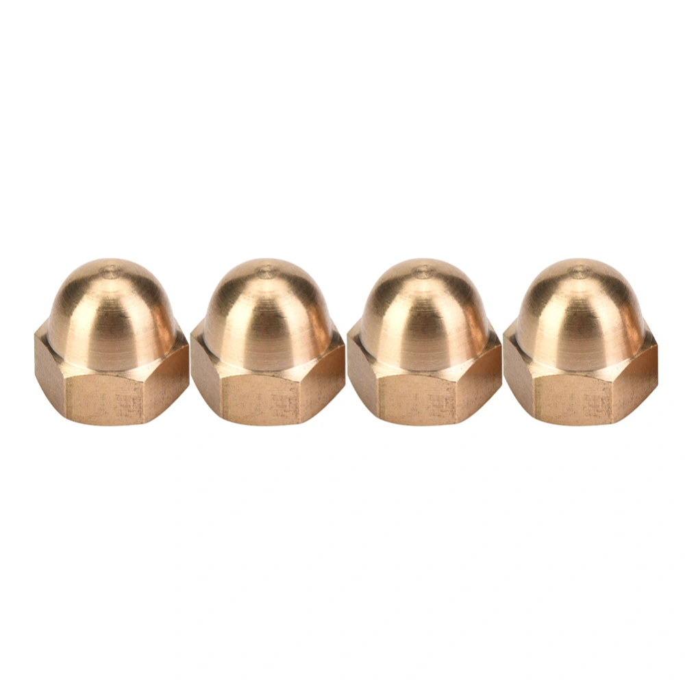 Brass Acorn Nut Kit Dome Head Cap Hex Nuts Set Vehicle Fasteners (M12, 5pcs)