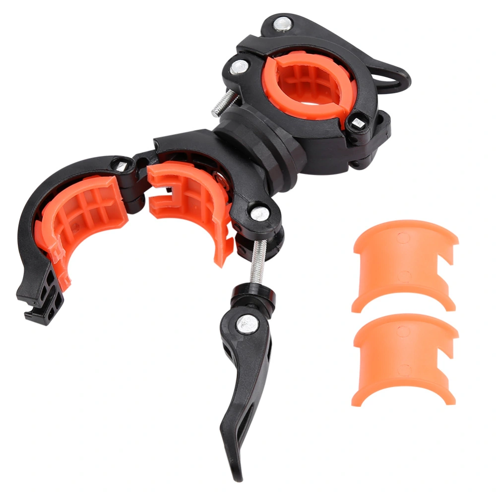 Cycling Bike Light Stand LED Flashlight Mount Holder For Bicycle Torch Clip Lamp(black&orange)