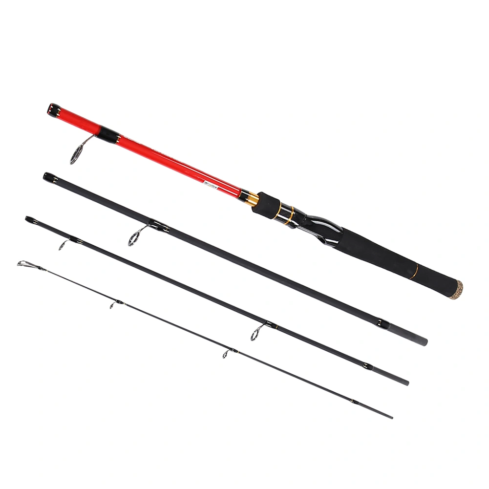 4 Section Carbon Fiber Fishing Rod Ultra Light Portable Travel Pole Straight Handle(1.8M)
