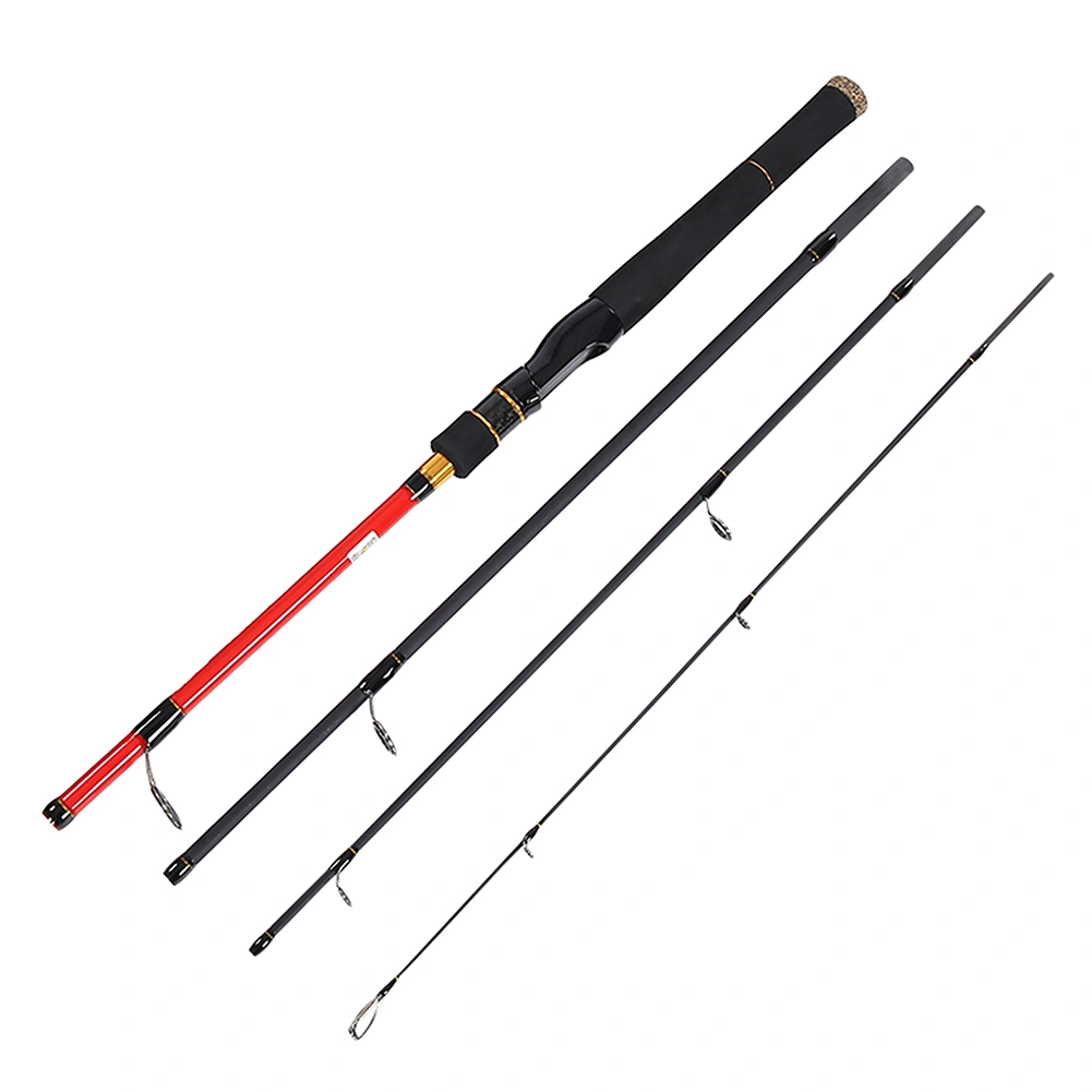 4 Section Carbon Fiber Fishing Rod Ultra Light Portable Travel Pole Straight Handle(1.8M)