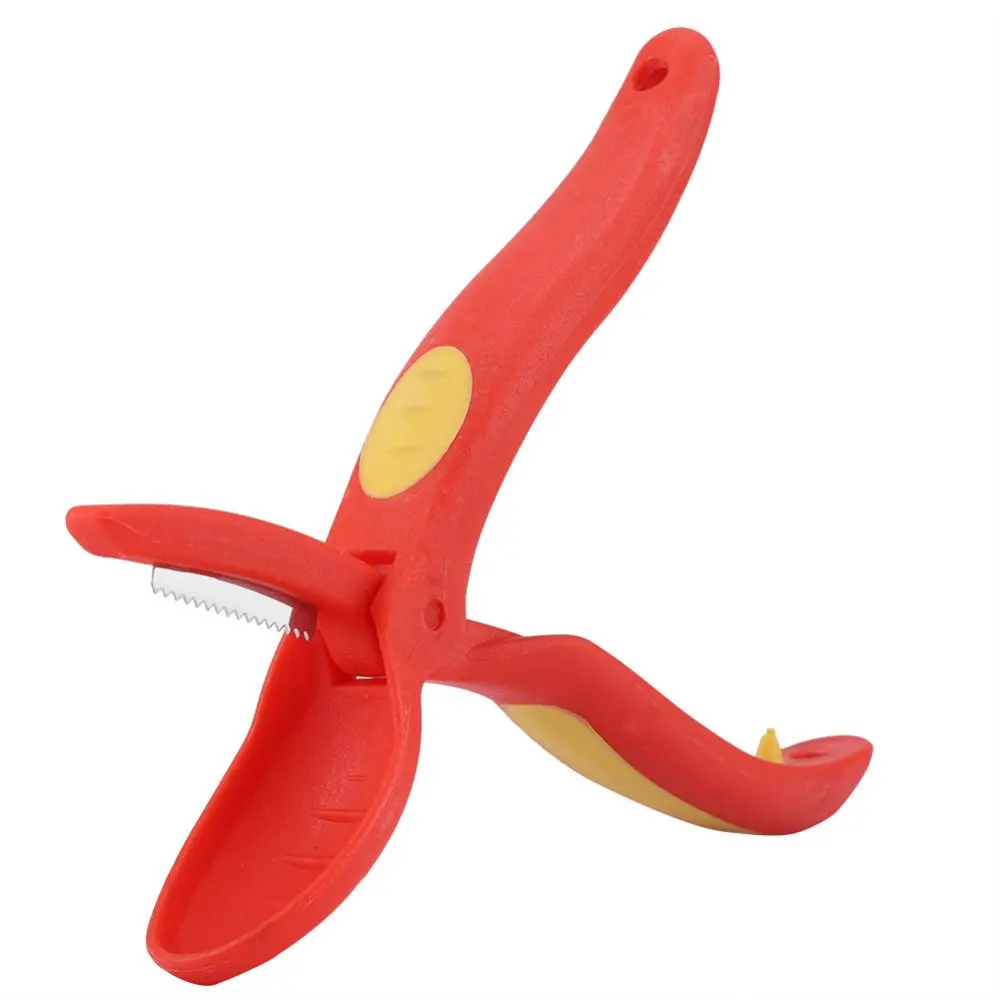 Stainless Blade Walnut Solid Pliers Cracker Nut Clip Food Chestnut Shell Remover Opener(Red)