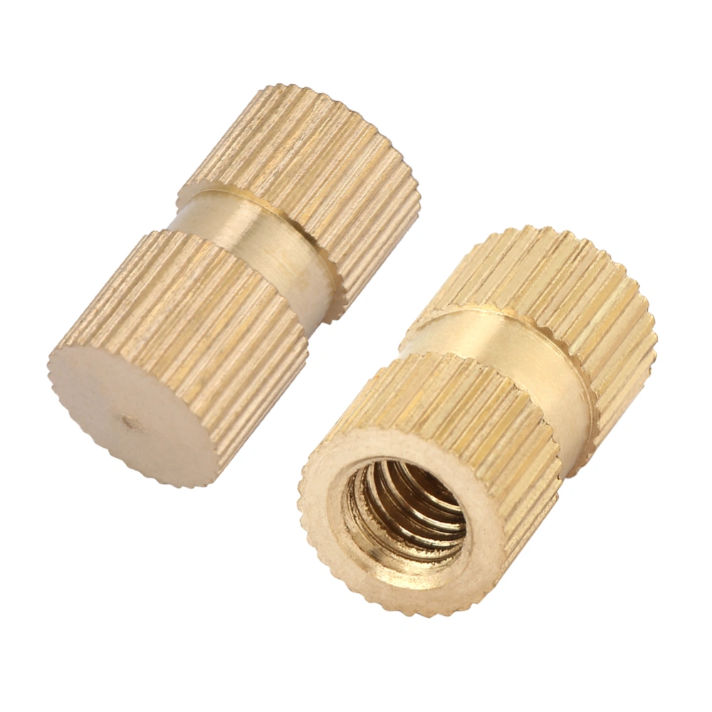 5 pcs M6 B Type Blind Hole Single Pass Inserts Brass Embedded Parts Knurled Nuts((M6*20*10)