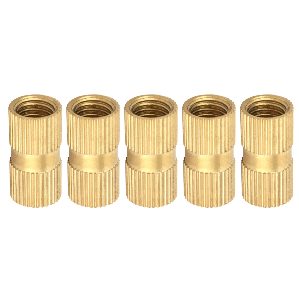 5pcs M8 Blind Hole Single Pass Brass Insert Embedded Knurled Nuts (M8*20*10)