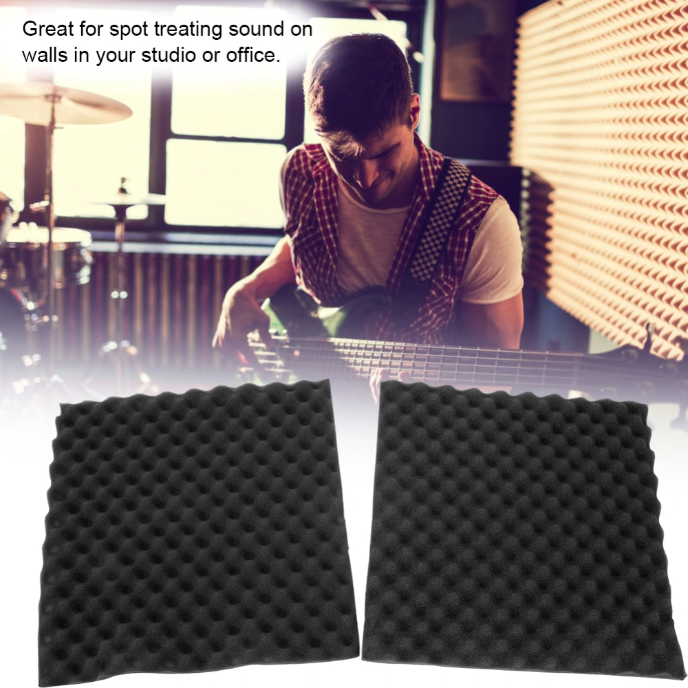 Acoustic Panel Studio Foam Wedge Sound Absroption Acoustic Treatment Wall Panels (Black 6Pcs)