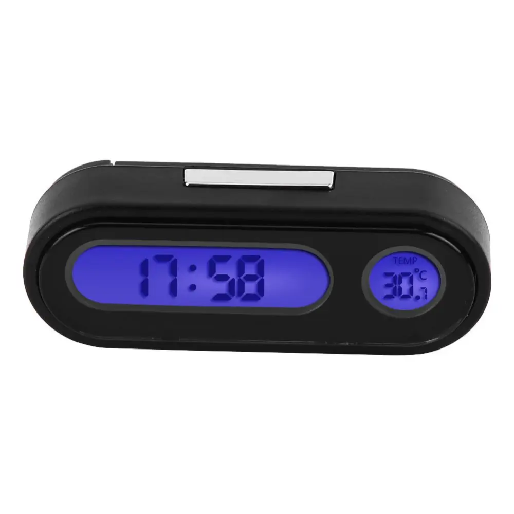 2 in 1 Car Vehicle Interior Mini Electronic Watch LED Digital Clock Thermometer Voltmeter