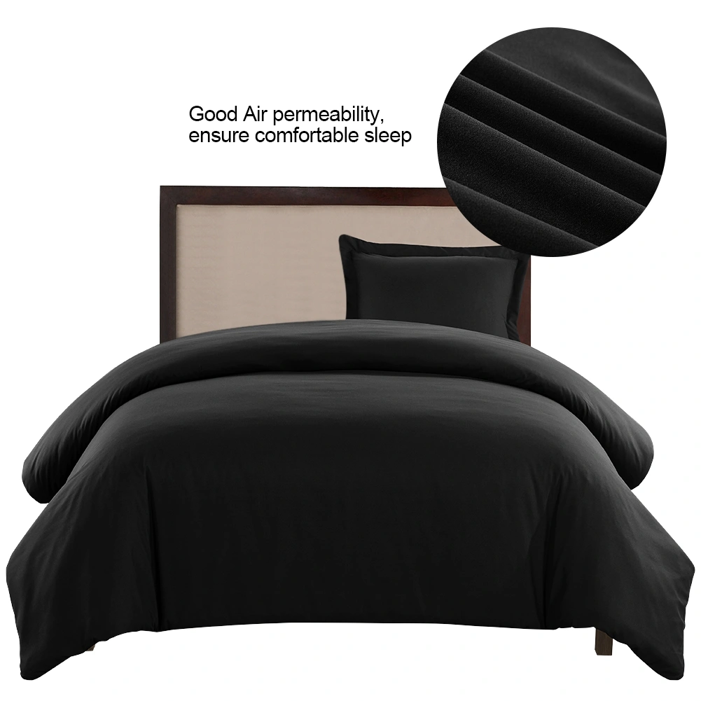 Blue Comforter Set Twin Queen King Printed Cotton Bedding Set Soft simple (USA-twin Black)