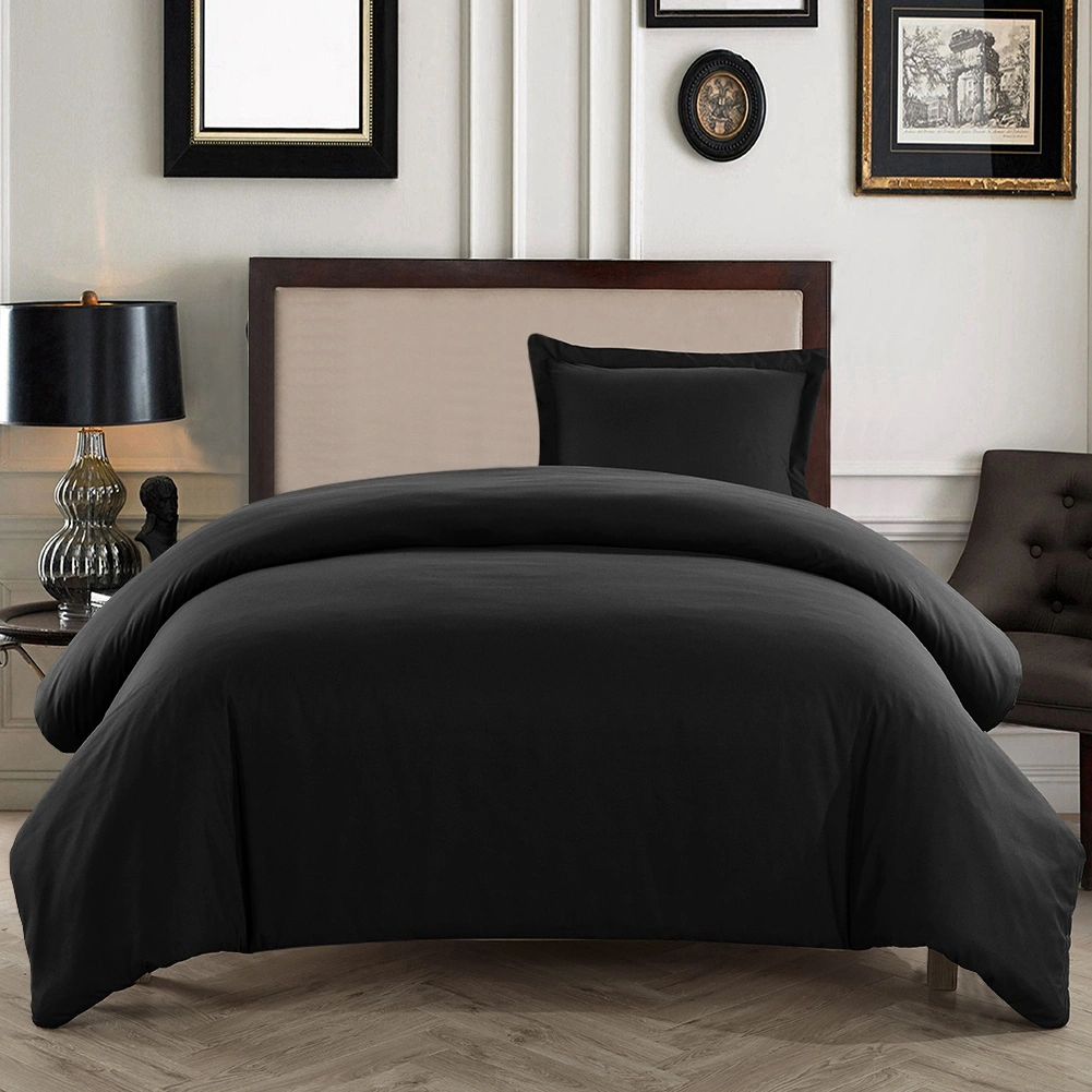 Blue Comforter Set Twin Queen King Printed Cotton Bedding Set Soft simple (USA-twin Black)