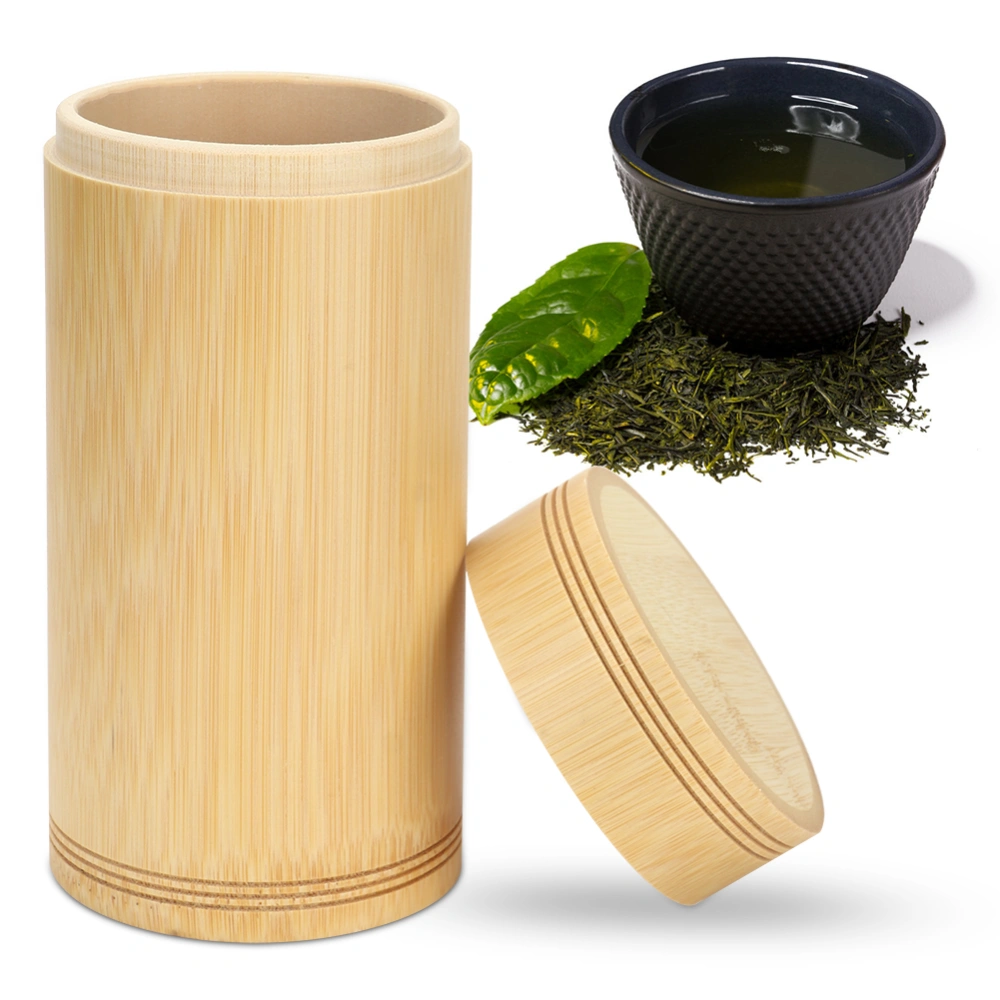 Portable Bamboo Tea Jar Storage Holder Container Box (L)