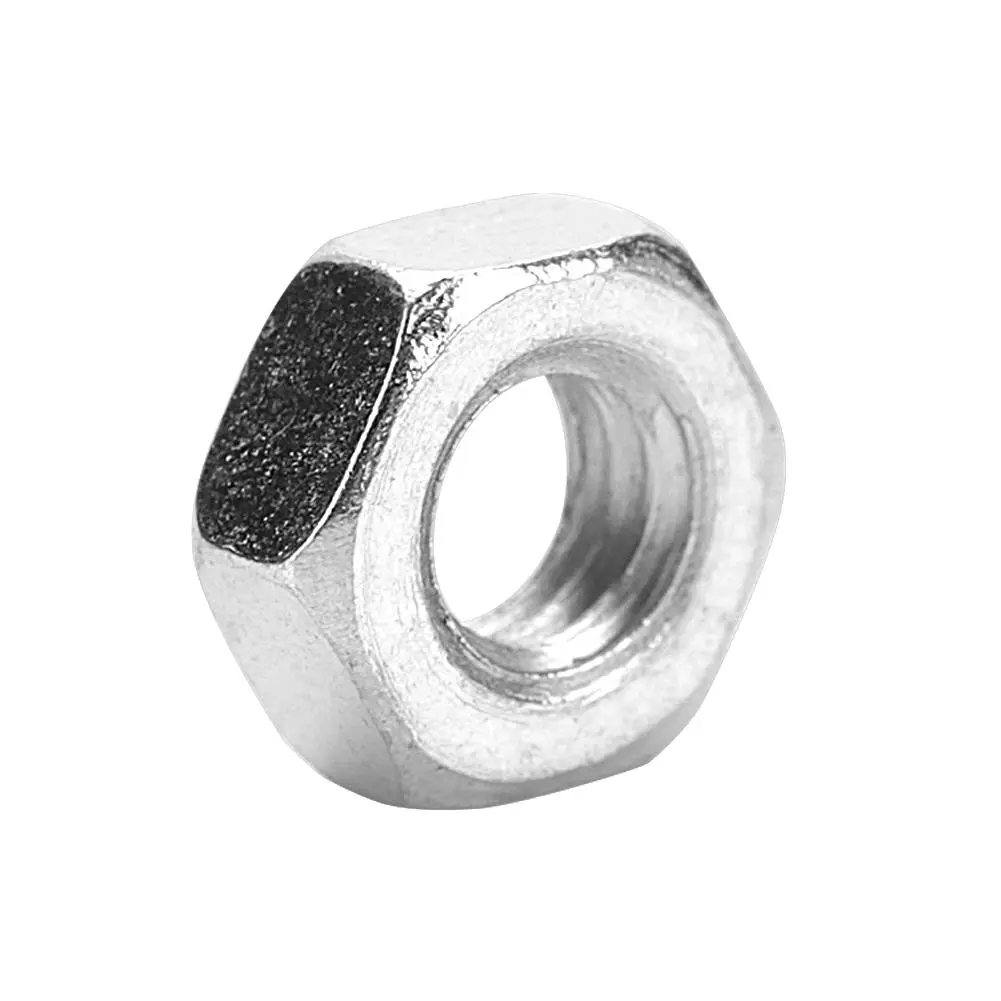 100pcs/set Zinc Plated Carbon Steel Thread Hex Hexagonal Nuts Fasteners (M3)