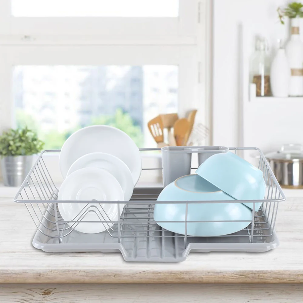 Kitchen Sink Dish Plate Drying Rack Cutlery Holder Chopsticks Storage Basket