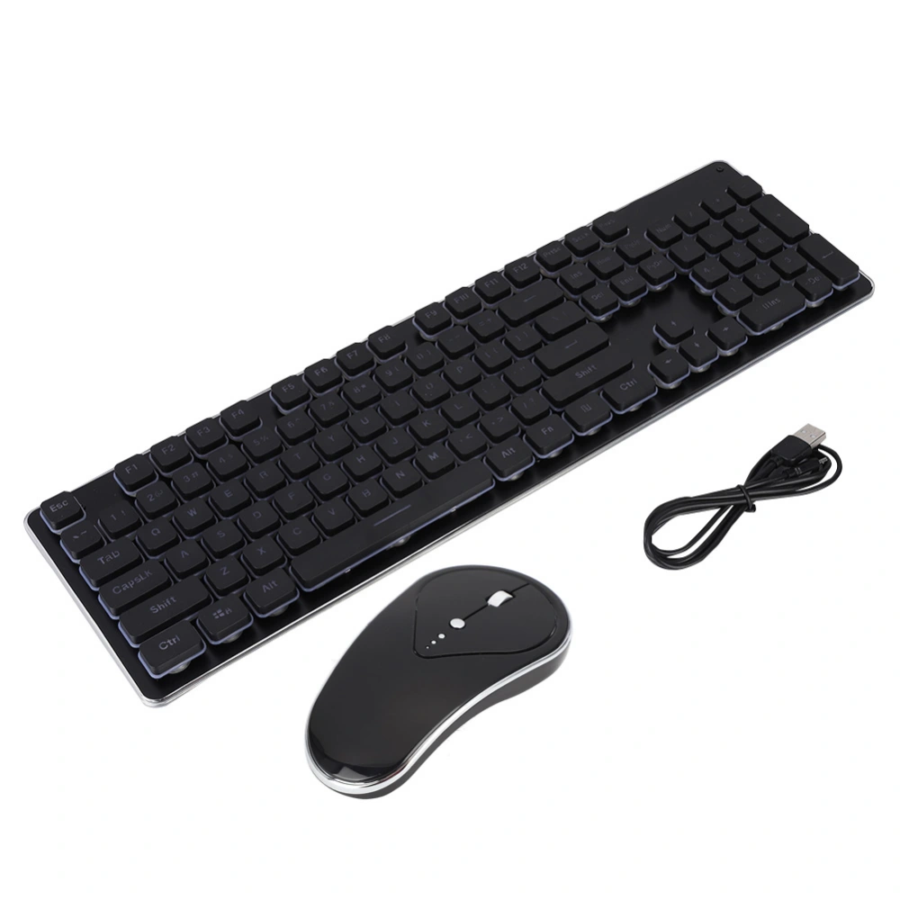 GLK350 104 Keys Charging Backlight Wireless Gaming Keyboard and Mouse Combo Set (Black)