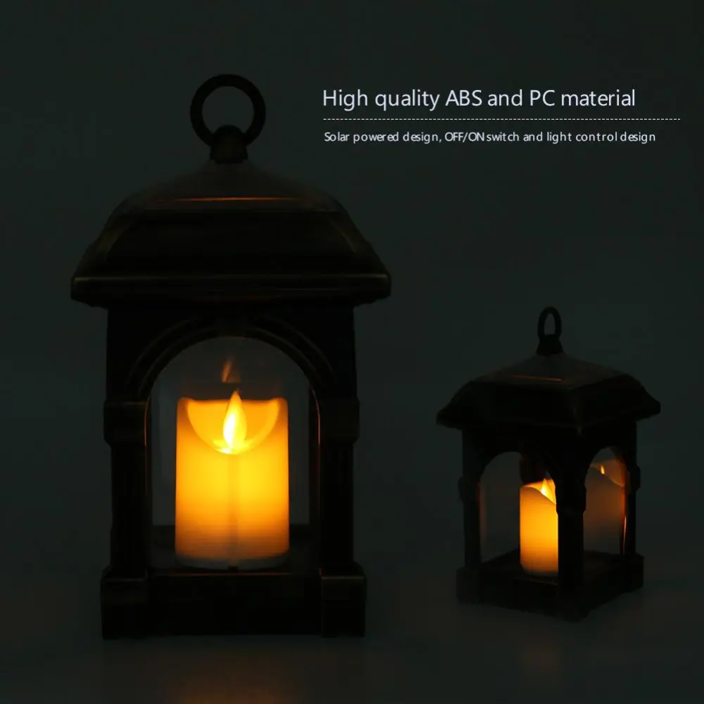 Solar Powered Candle Light Hanging Lamp with Light Control Bronze without Bracket