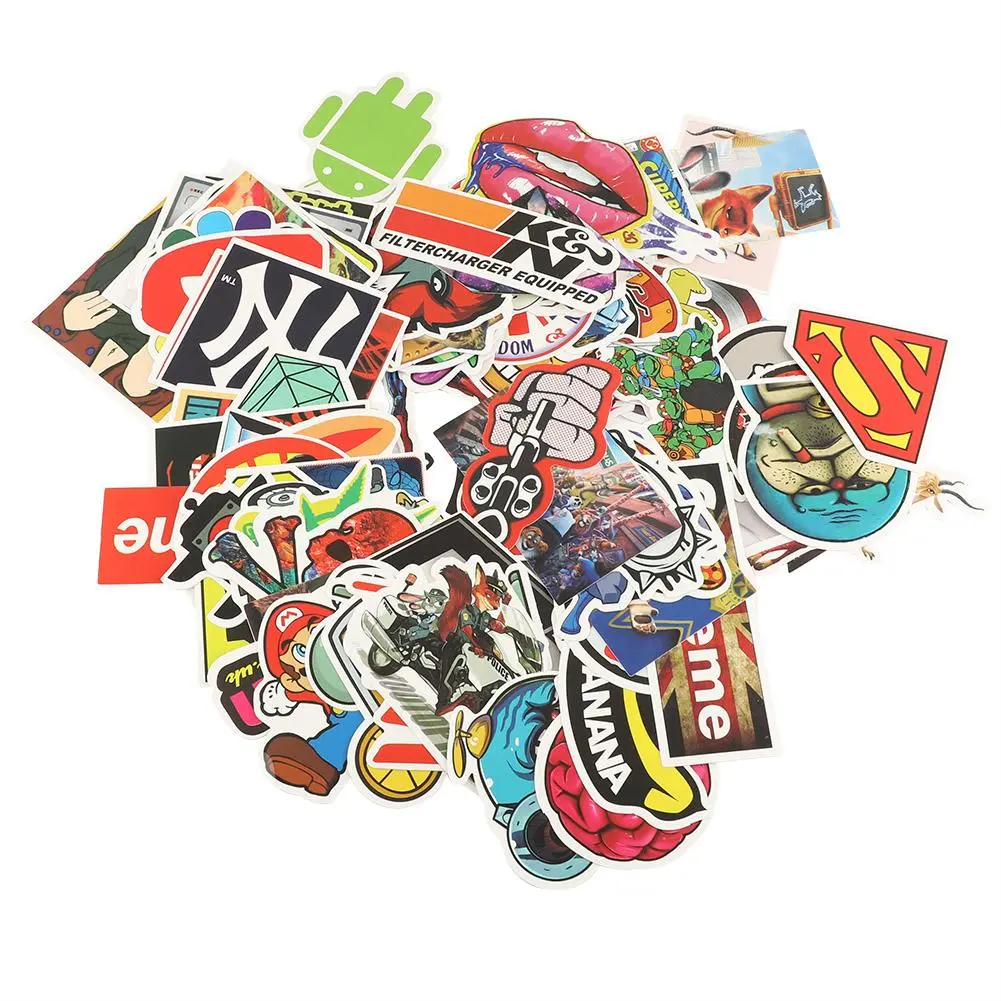 100 Pcs Laptop Stickers Car Bicycle Luggage Decal Graffiti Patches Skateboard Stickers Type D