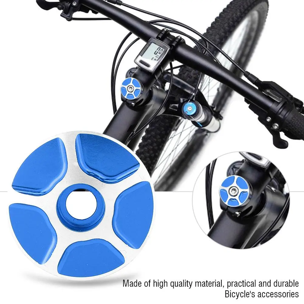 Aluminum Threadless Road Bike Bicycle Stem Headset Top Cap Cover Blue