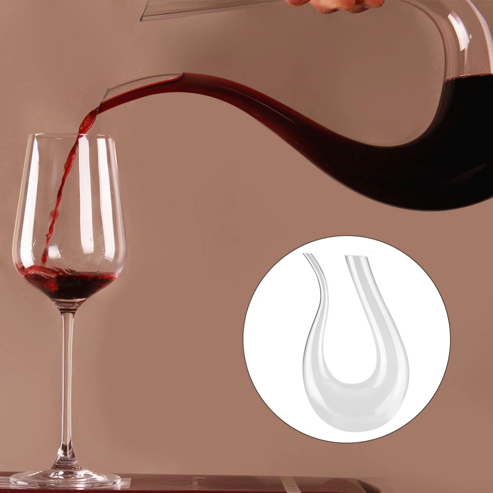 1500ml U-shaped Handmade Crystal Glasses Red Wine Brandy Champagne Aerator Pourer Decanter