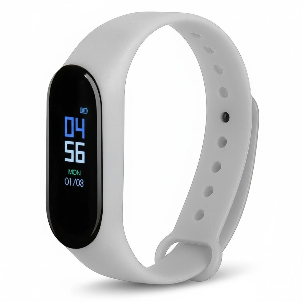 Bluetooth Smart Bracelet Watch Heart Rate Fitness Tracker Heart Rate Blood Pressure (Gray)