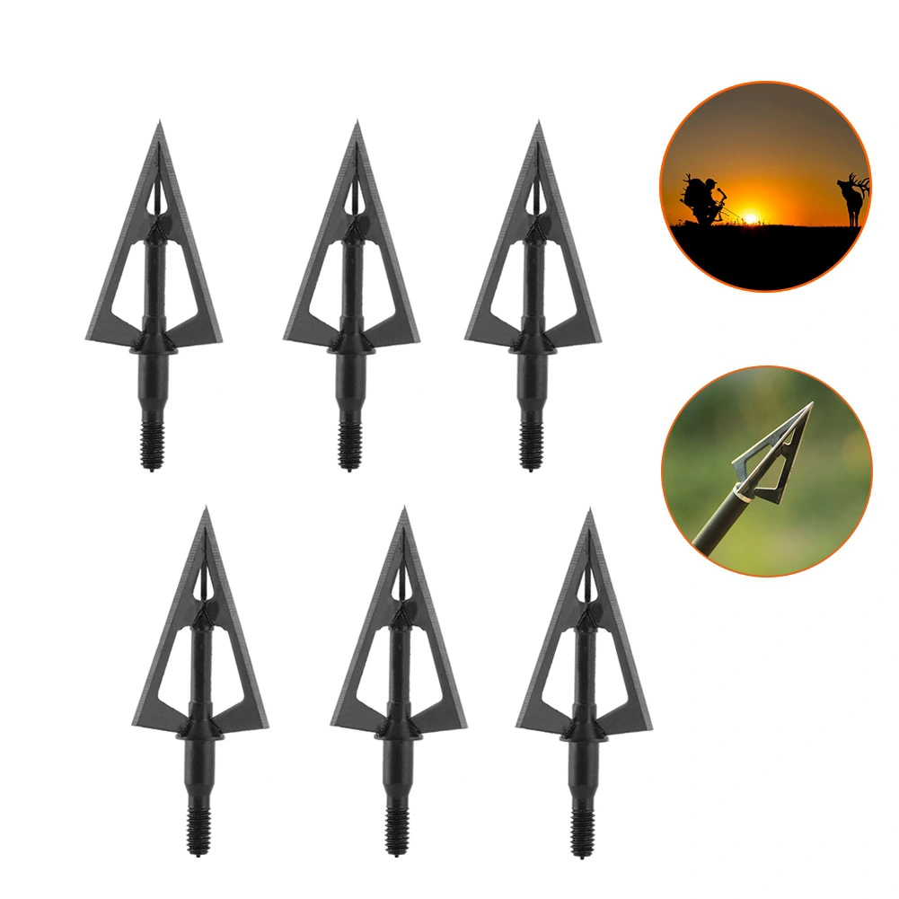 6Pcs Archery Arrow Arrowhead Target Point Blade Tip Broadheads Hunting Repair Accessory