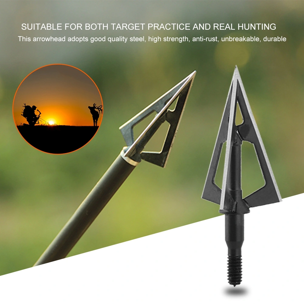 6Pcs Archery Arrow Arrowhead Target Point Blade Tip Broadheads Hunting Repair Accessory