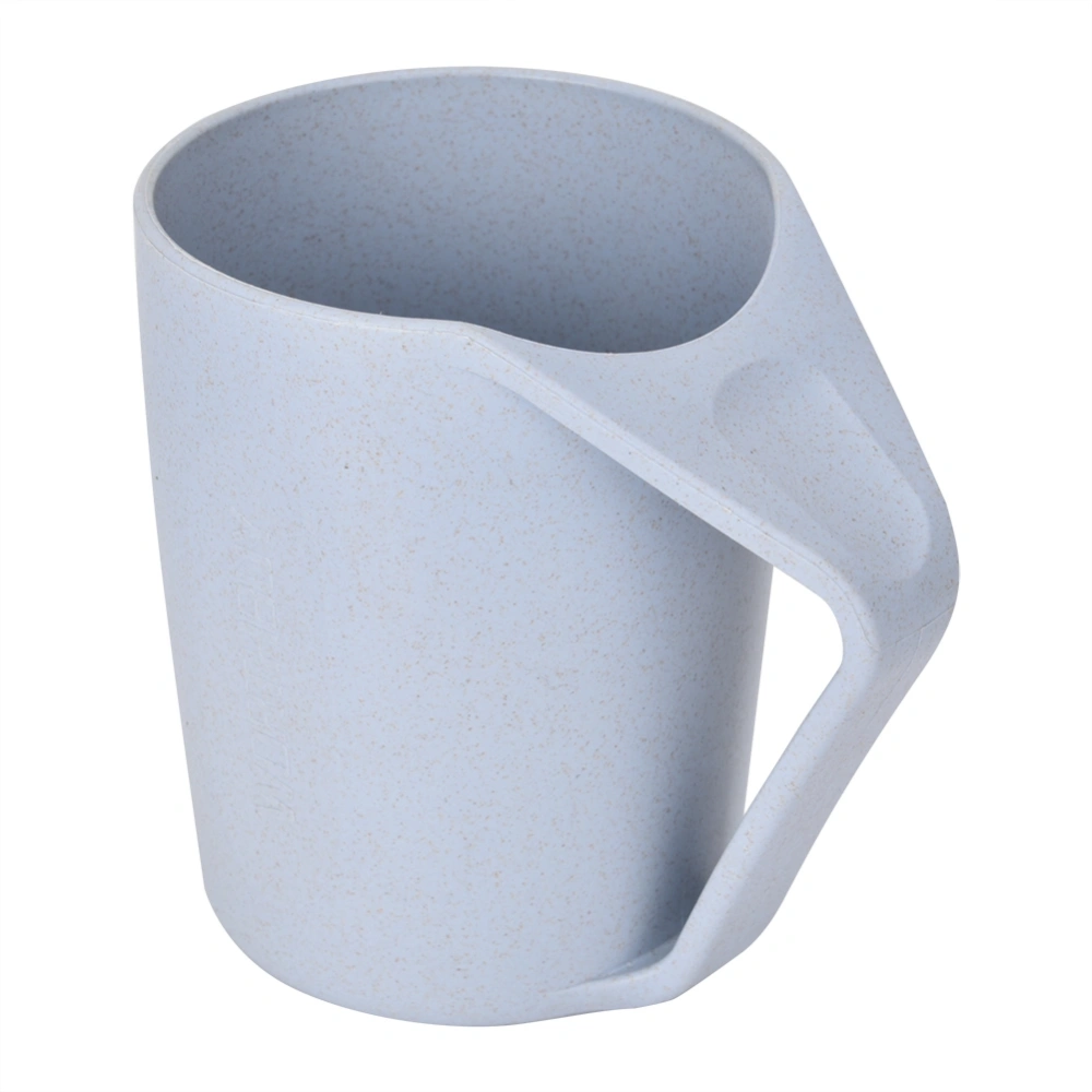 Healthy Wheat Straw Tooth Cup Water Drinking Mug Fashionable Slant Cups Blue