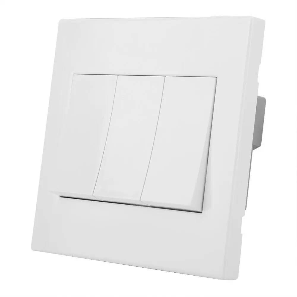 Wireless Remote Control Kinetic Self-powered No Battery Wall Light Smart Switch(Three Gang)