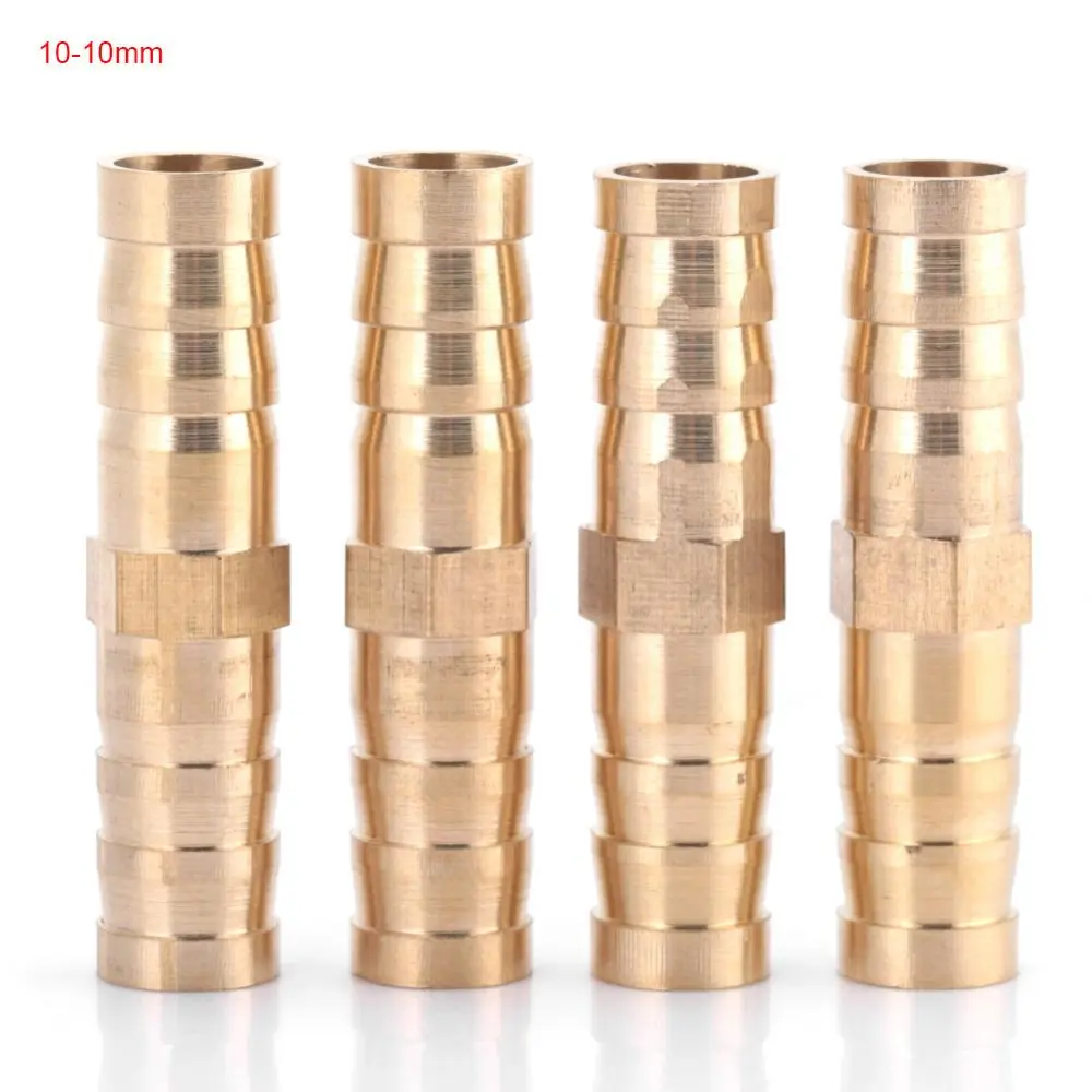 Brass Fitting Hose Barb Tail Reducer Reducing Plug Connector(10mm-10mm 4pcs)