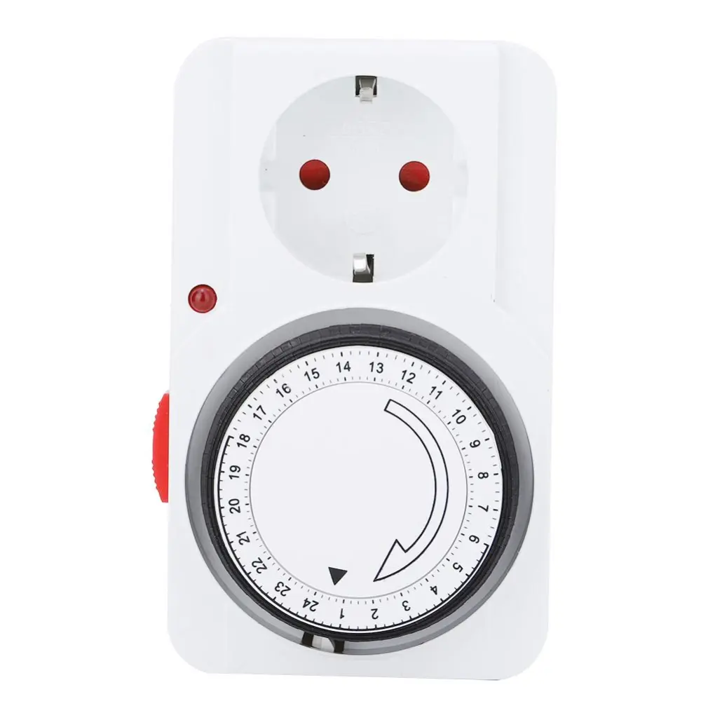 Timer Socket Indoor 24-Hour Mechanical Outlet Timer (EU Plug)