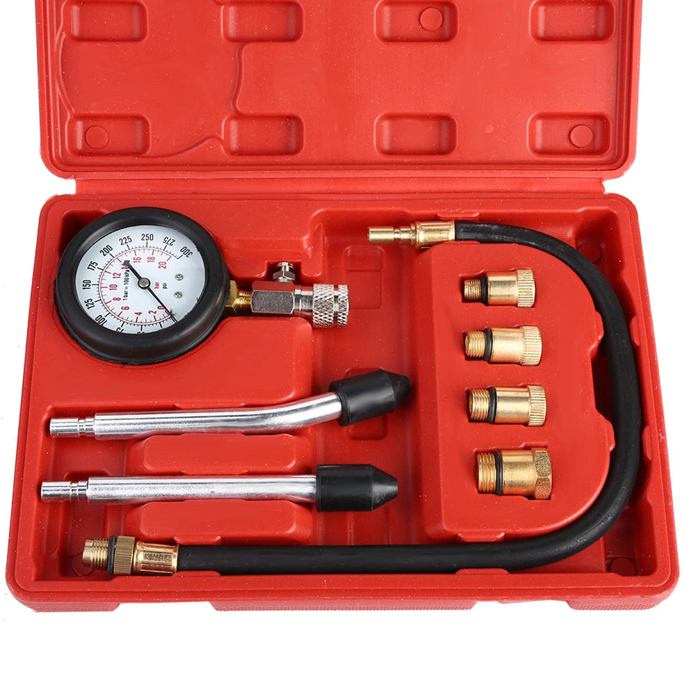 Gasoline Engine Compression Tester Auto Petrol Gas Engine Cylinder Automotive Test Kit