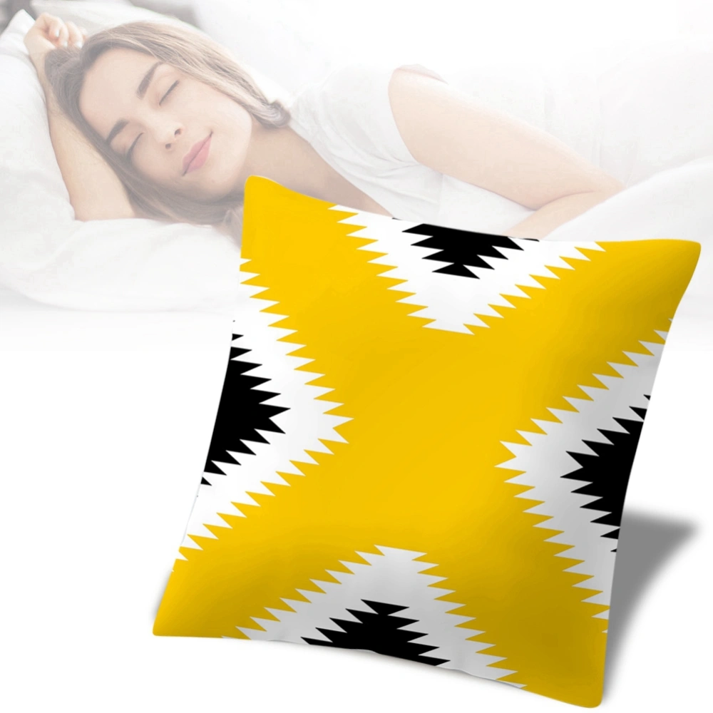 45cm Yellow Geometric Pattern Cushion Cover Sofa Comfortable Pillow Case Home Decor (6#)