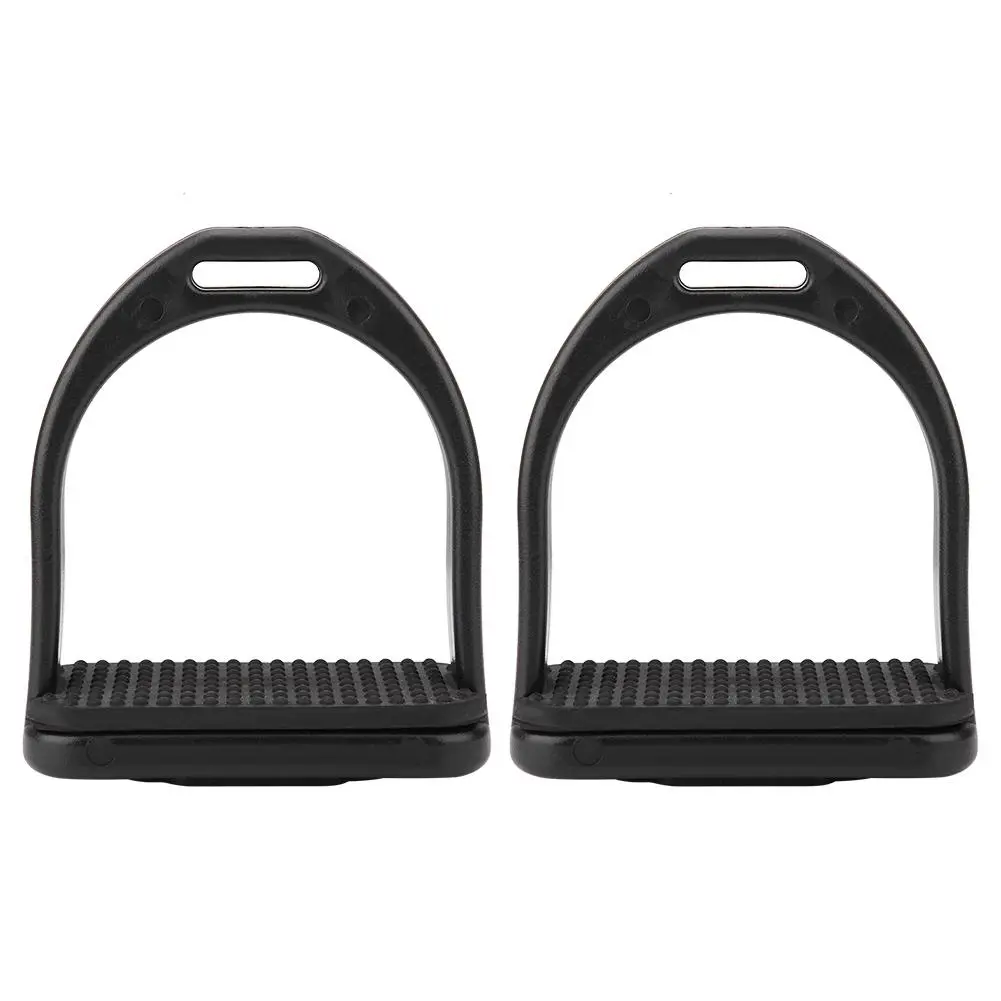 1 Pair Black High Strength Horse Stirrup Durable Quality Plastic Riding Stirrups (S)