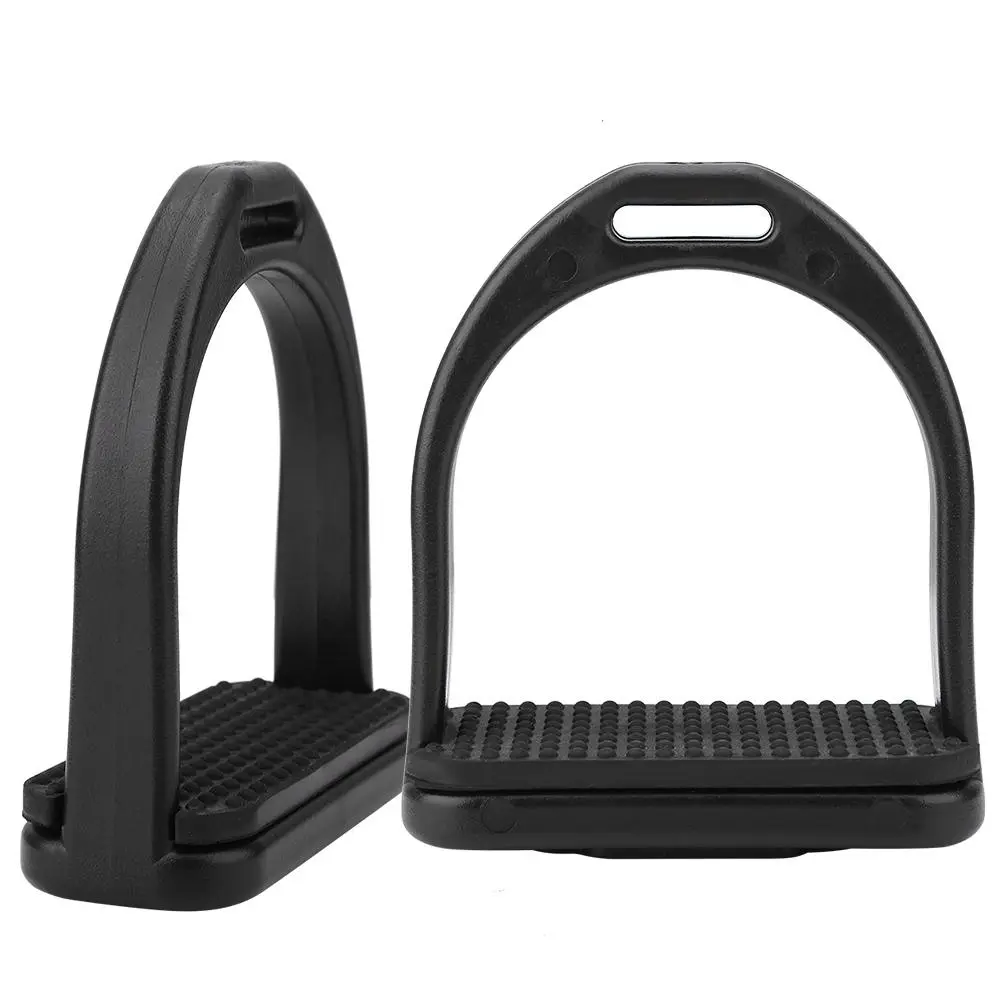1 Pair Black High Strength Horse Stirrup Durable Quality Plastic Riding Stirrups (S)