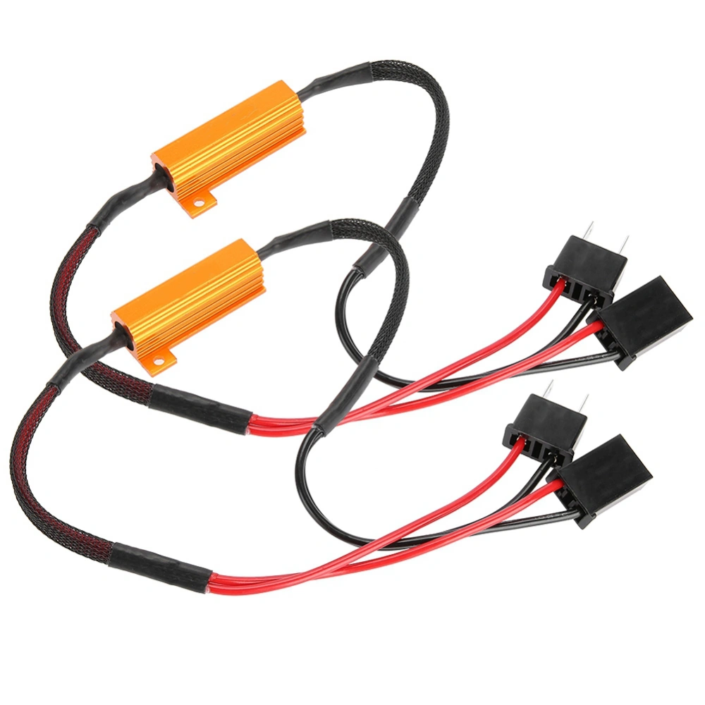 2Pcs Car LED Decoders for H7 Headlight Anti Hyper Flash No Error Load Resistor Wiring