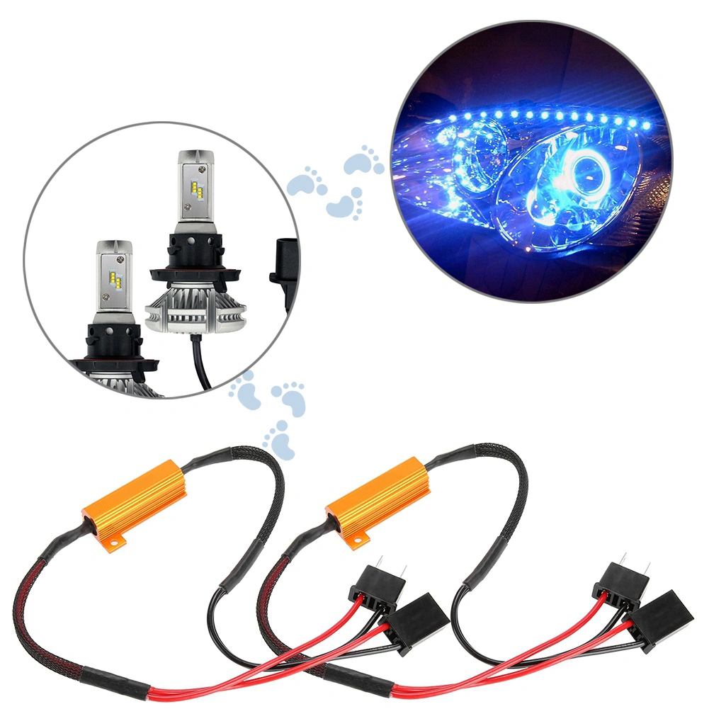 2Pcs Car LED Decoders for H7 Headlight Anti Hyper Flash No Error Load Resistor Wiring