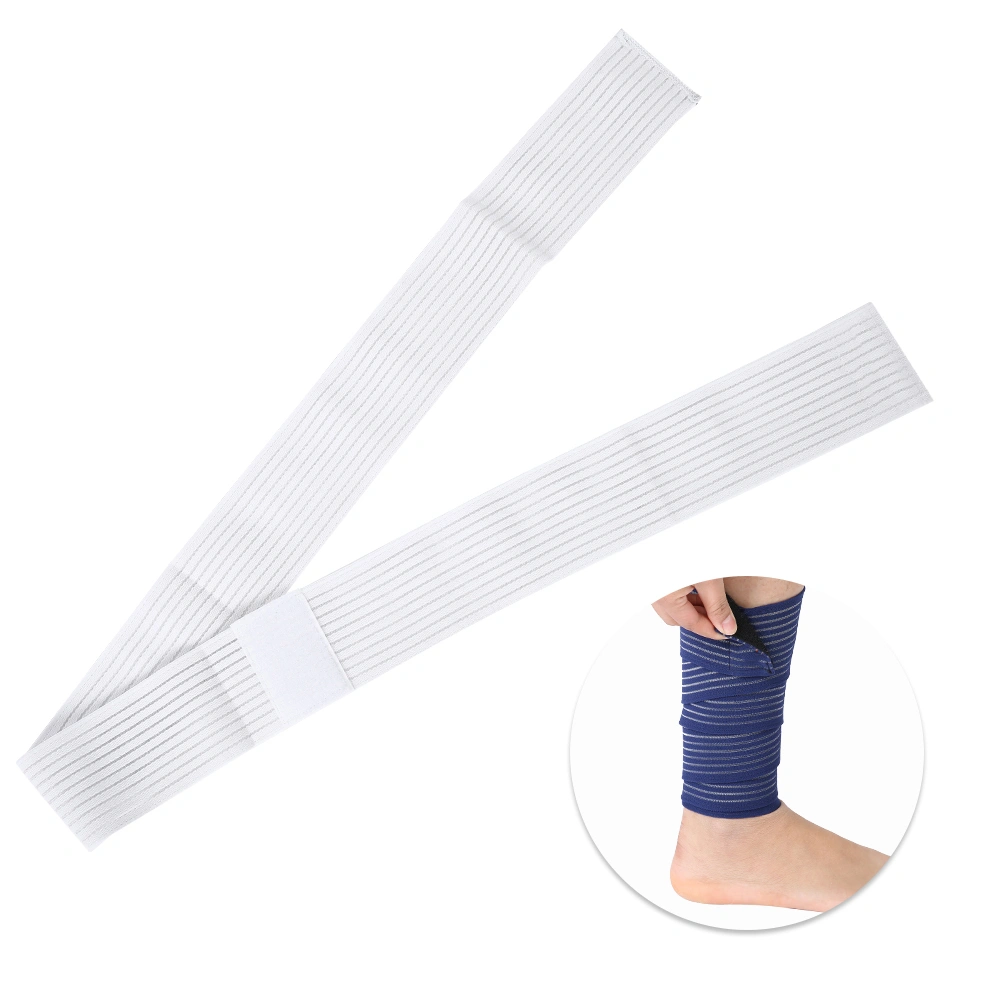 Sports Elastic Band Lifting Compression Leg Support Knee Strap Band Brace White