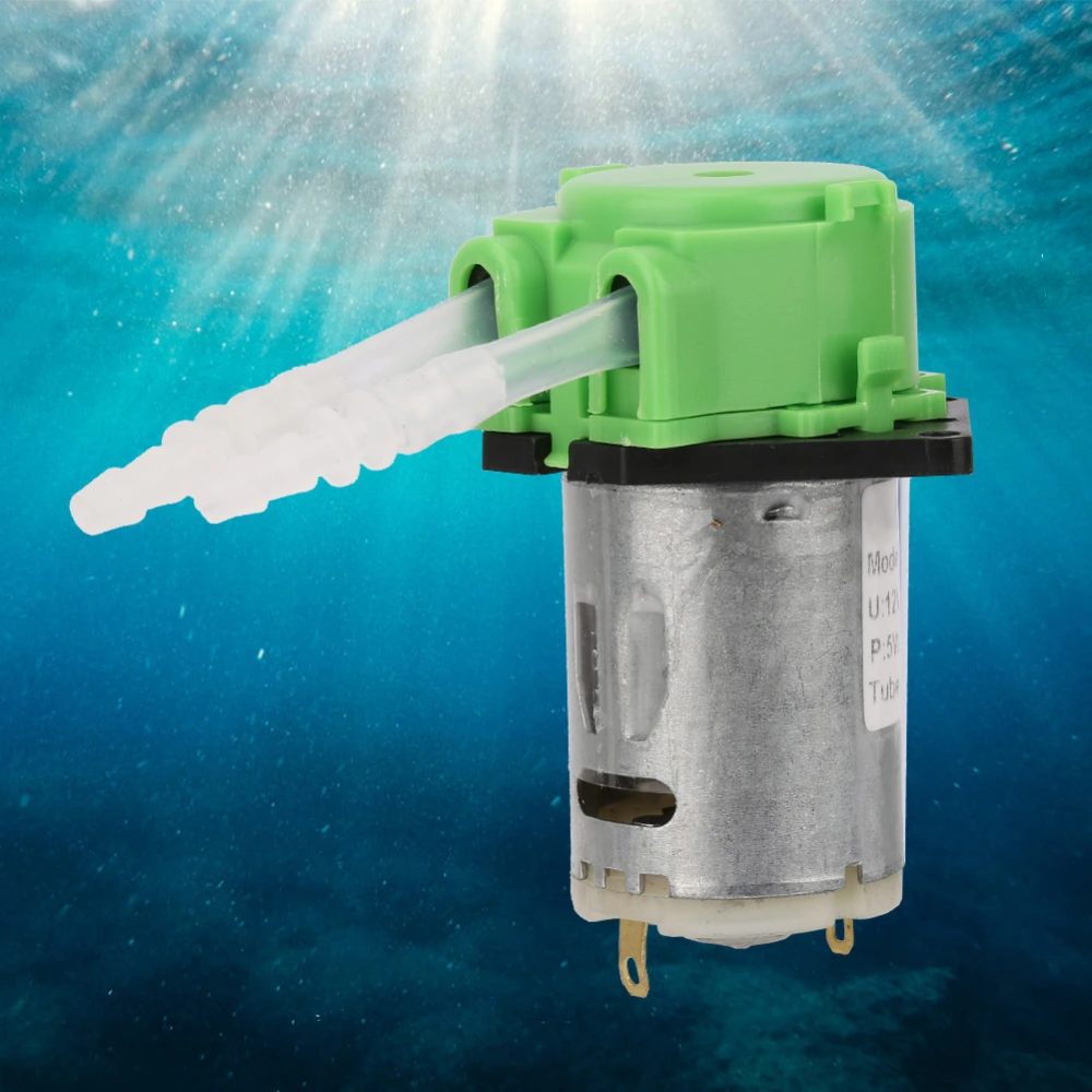 12V 3*5 Dosing Pump DIY Peristaltic Tube Head for Aquarium Lab Chemical Analysis (Green)