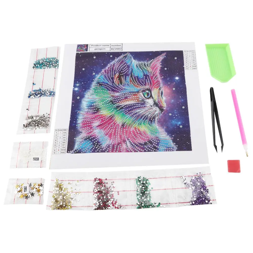 DIY 5D Crystal Stone Painting Colorful Animals Cross Stitch Full Drill Embroidery Home Wall Dec