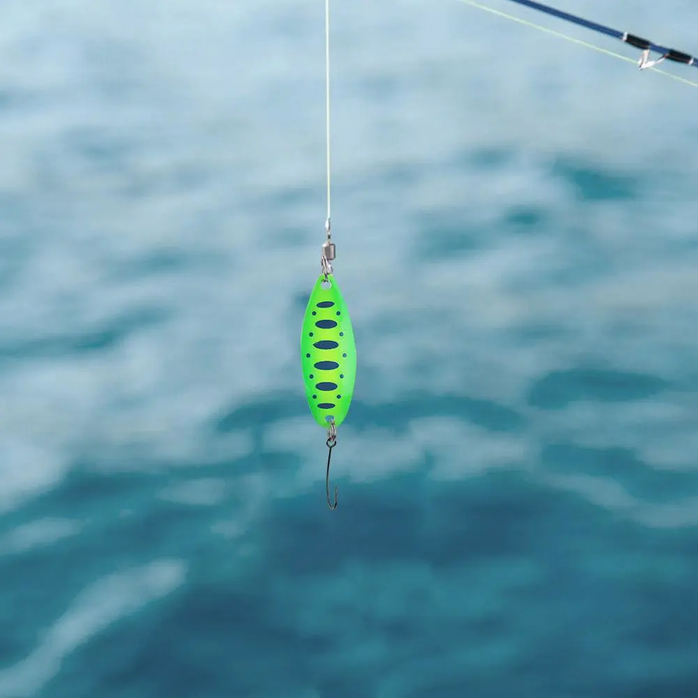 ??Trout Lures Trout Blinkers for Fishing Trout Lures for Trout3.5g/3.4cm(Yellow Green Blue Dot)