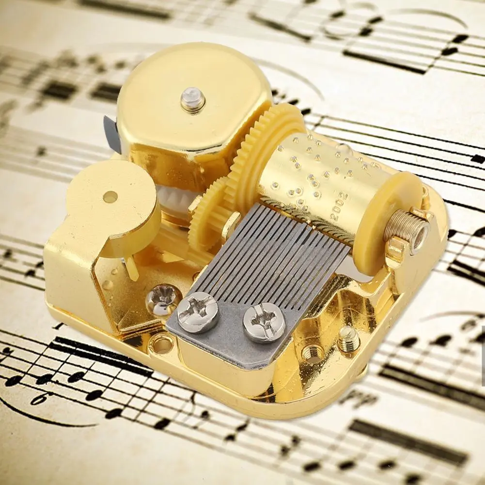 Gold Plating Music Box Movement DIY Music Box Accessories with Screw + Key (Romeo and Juliet)