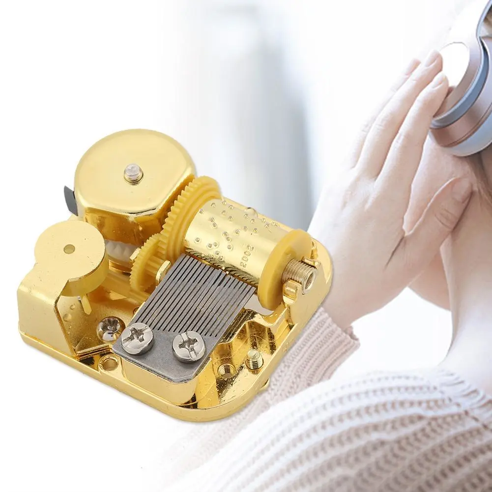Gold Plating Music Box Movement DIY Music Box Accessories with Screw + Key (Romeo and Juliet)