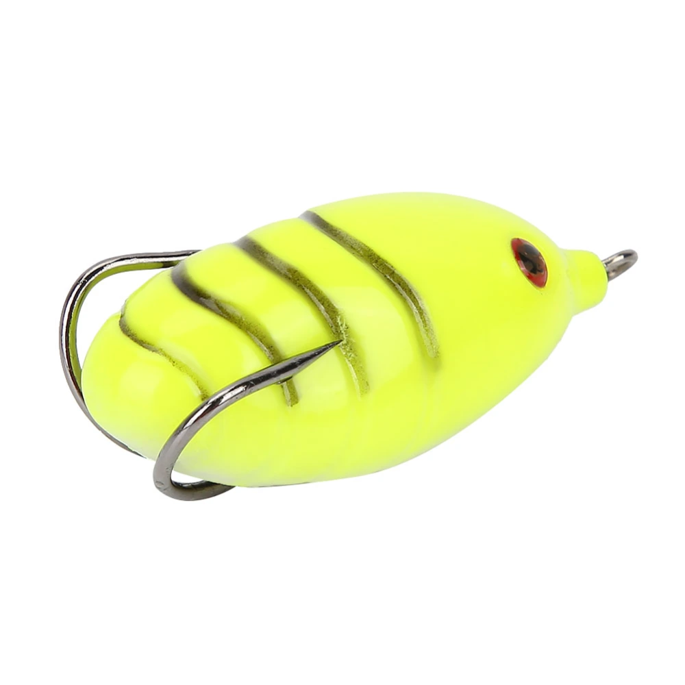 Artificial Lifelike Fishing Lures Silicone Frog Shape Soft Baits Tackle Accessory(yellow)