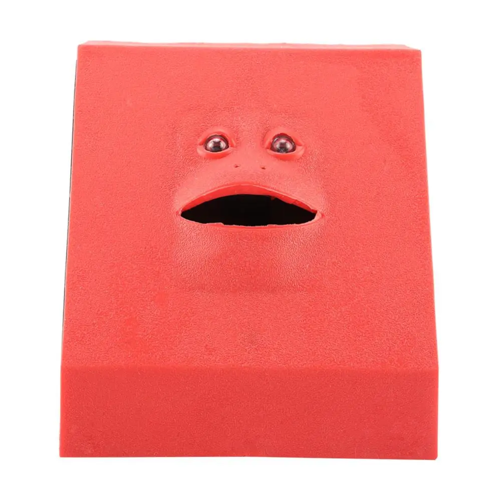 Cute Face Shape Money Box Bank Coin Eating Money Saving Pot (Red)