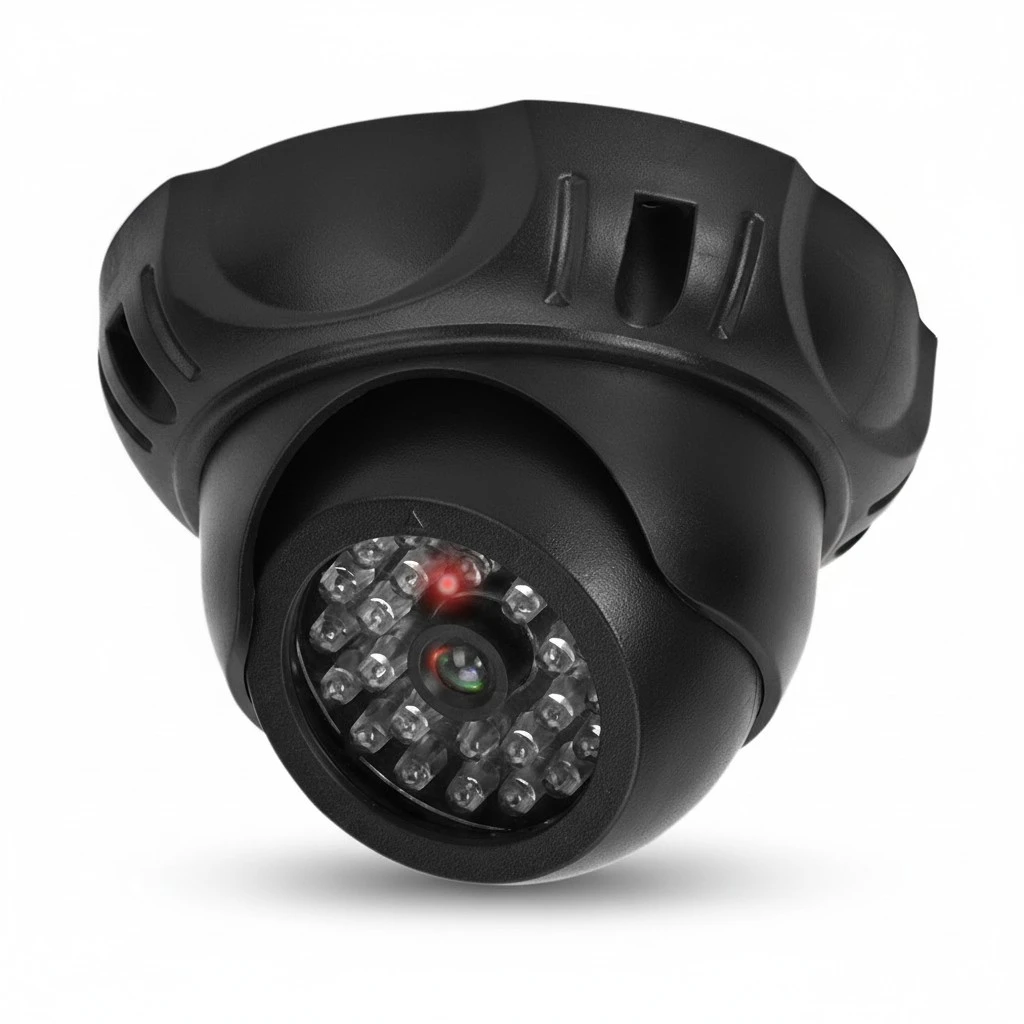 Dome Simulation Camera Dummy Fake Security Monitor Camera with LED Light
