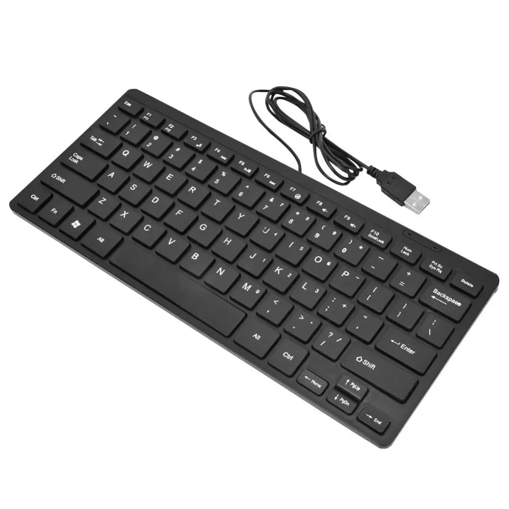 K-1000 Mini Ultra-thin USB Wired Waterproof Keyboard for Laptop PC Computer