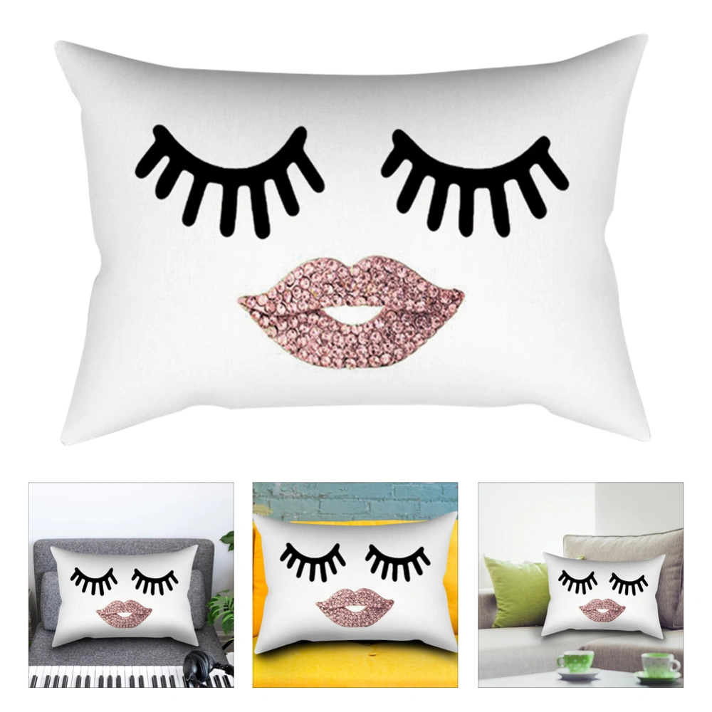 30 x 50cm Eyebrow Pattern Cushion Cover Sofa Comfortable Pillow Case Home Decor F