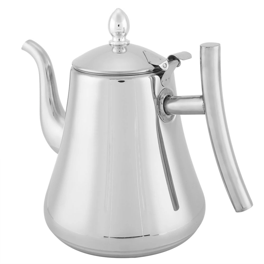 Newness Polished Stainless Steel Teapot with Lid, Tea Kettle for Home, Teapot with Tea Filter